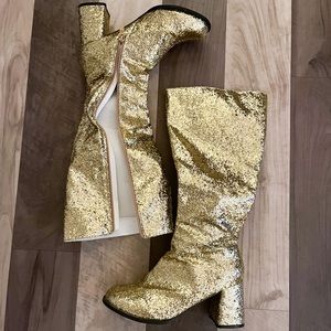 Gold Sequin Boots